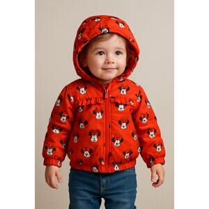 Disney Baby Minnie Mouse Red Hooded Jacket Toddler 18–24M